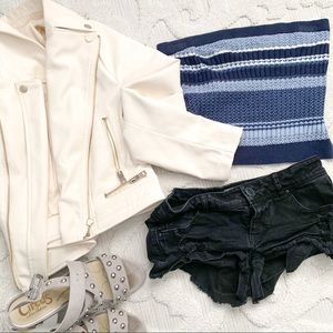 Black denim shorts - size 0